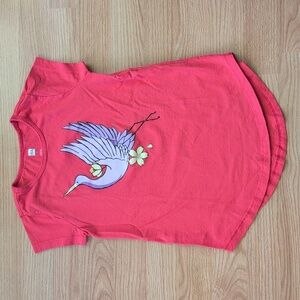 Tea Collection Pink Heron Print Tee